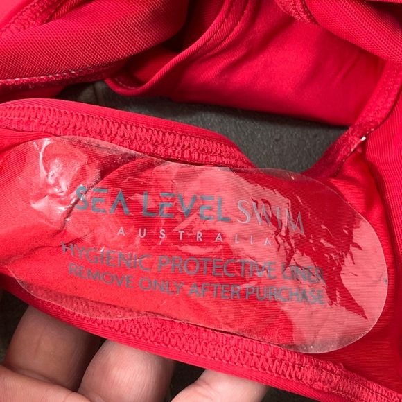 NEW Sea Level Essentials Frill One Piece Swimsuit - Red - Picture 9 of 11